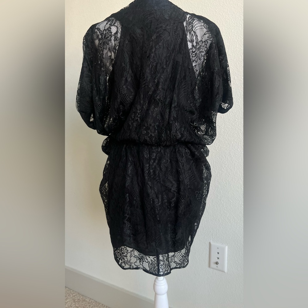 Lace mason dress with 100% silk lining - Picture 4 of 13